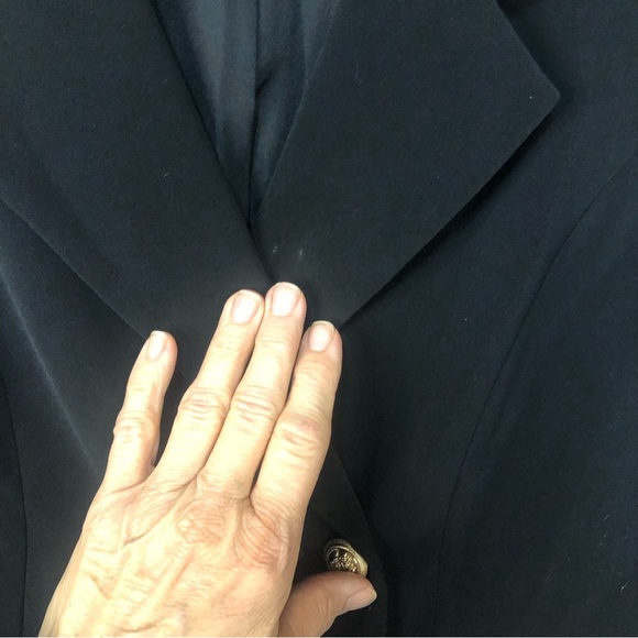 Forever 21 Women’s Jacket Black Crepe Double Breasted Military Cropped - Picture 7 of 8